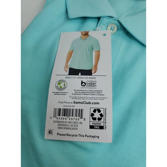 Member's Mark Men's Small Stretch Cotton Classic Fit Pique Polo Shirt - Picture 3 of 5